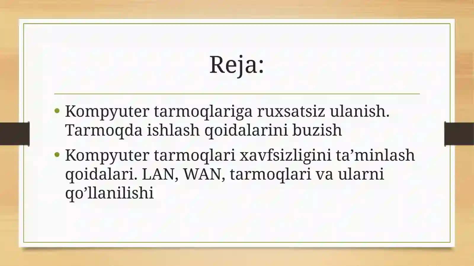 Kompyuter tarmoqlariga ruxsatsiz kirish va buzish 2