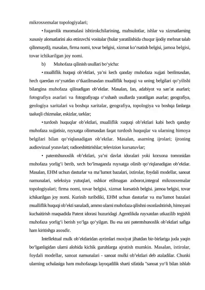 INTELLEKTUAL MULK VA HIMOYALASH USULLARI 2