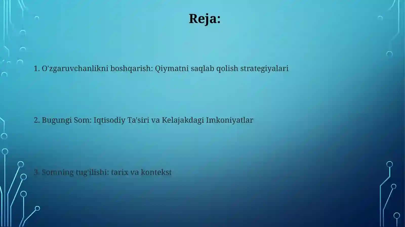 O'zbekiston milliy pul so'mning joriy etilishi va uning qadr-qimmatini saqlash 2