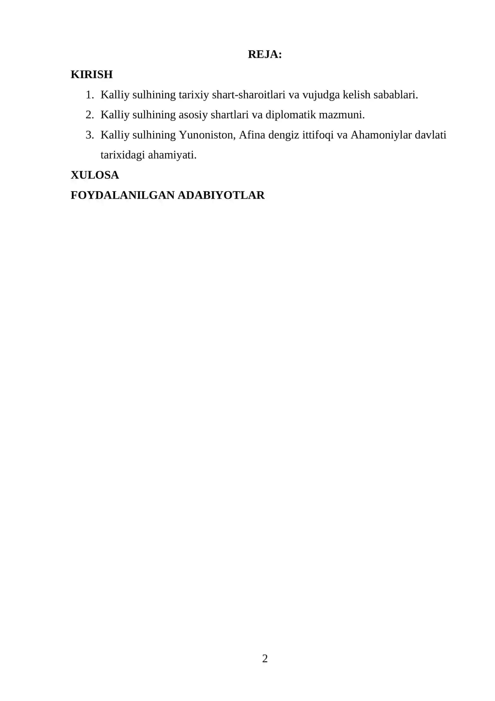 Kalliy sulhi shartlari va ahamiyati 2