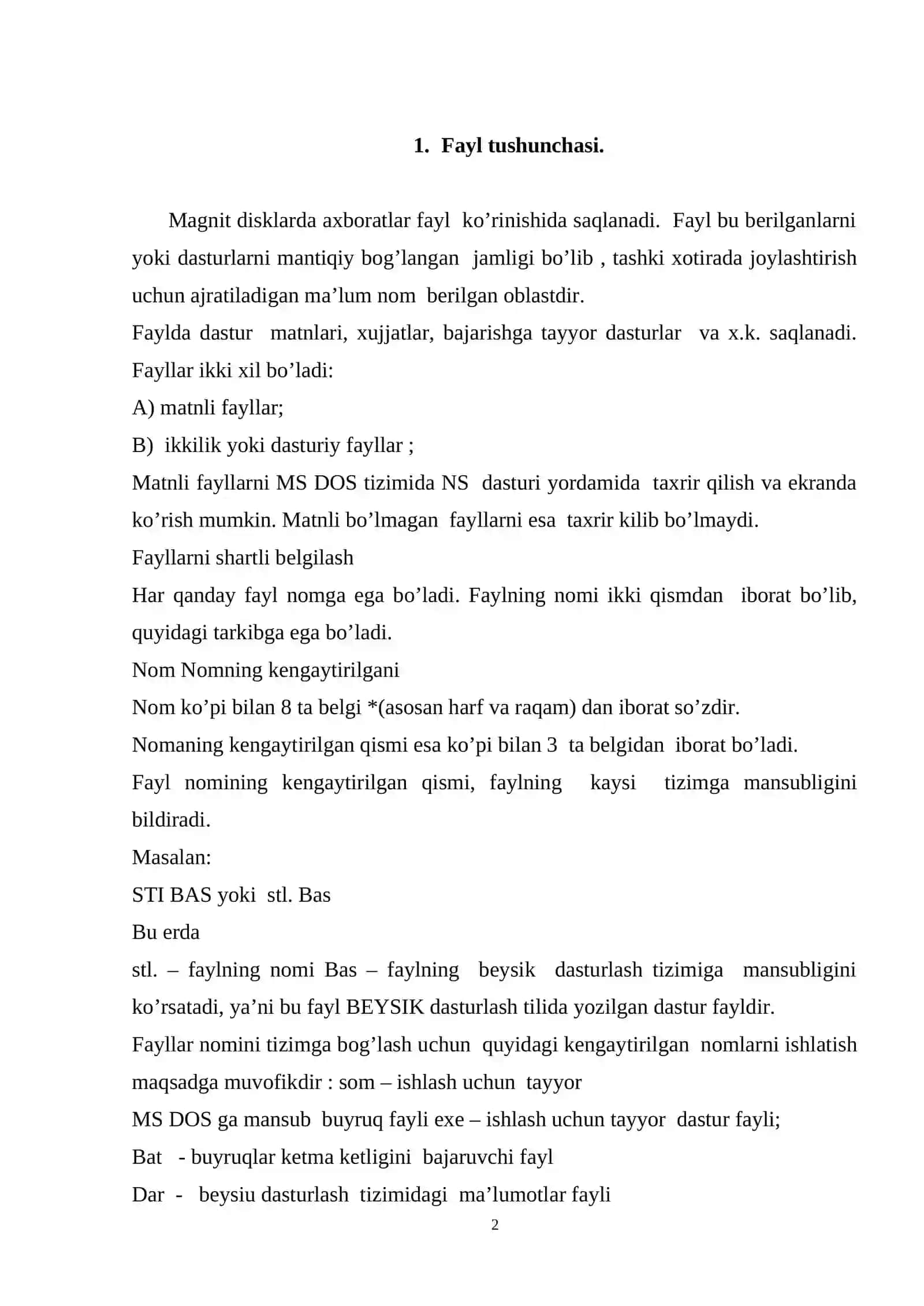 PAPKALAR VA ULARNING TURLARI 2