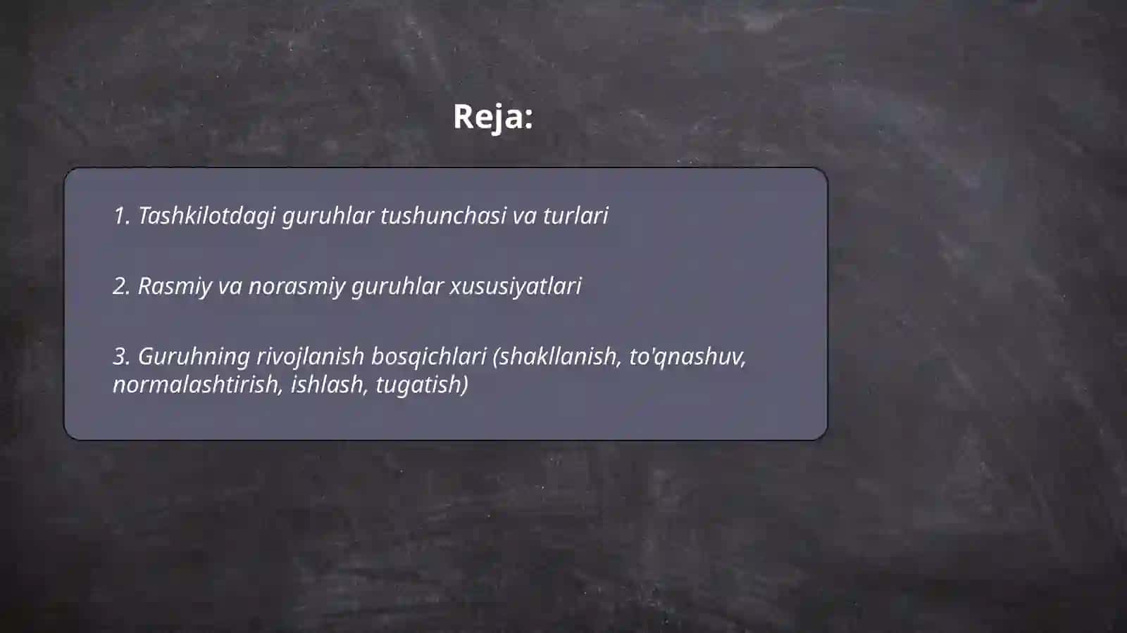 Tashkilotdagi guruhlar 2