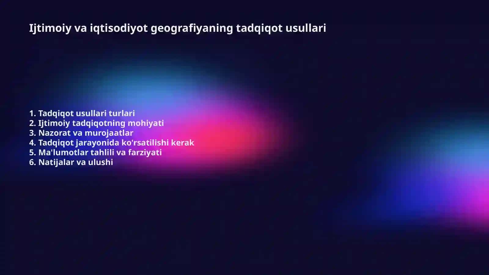 Ijtimoiy va iqtisodiyot geografiyaning tadqiqot usullari 2