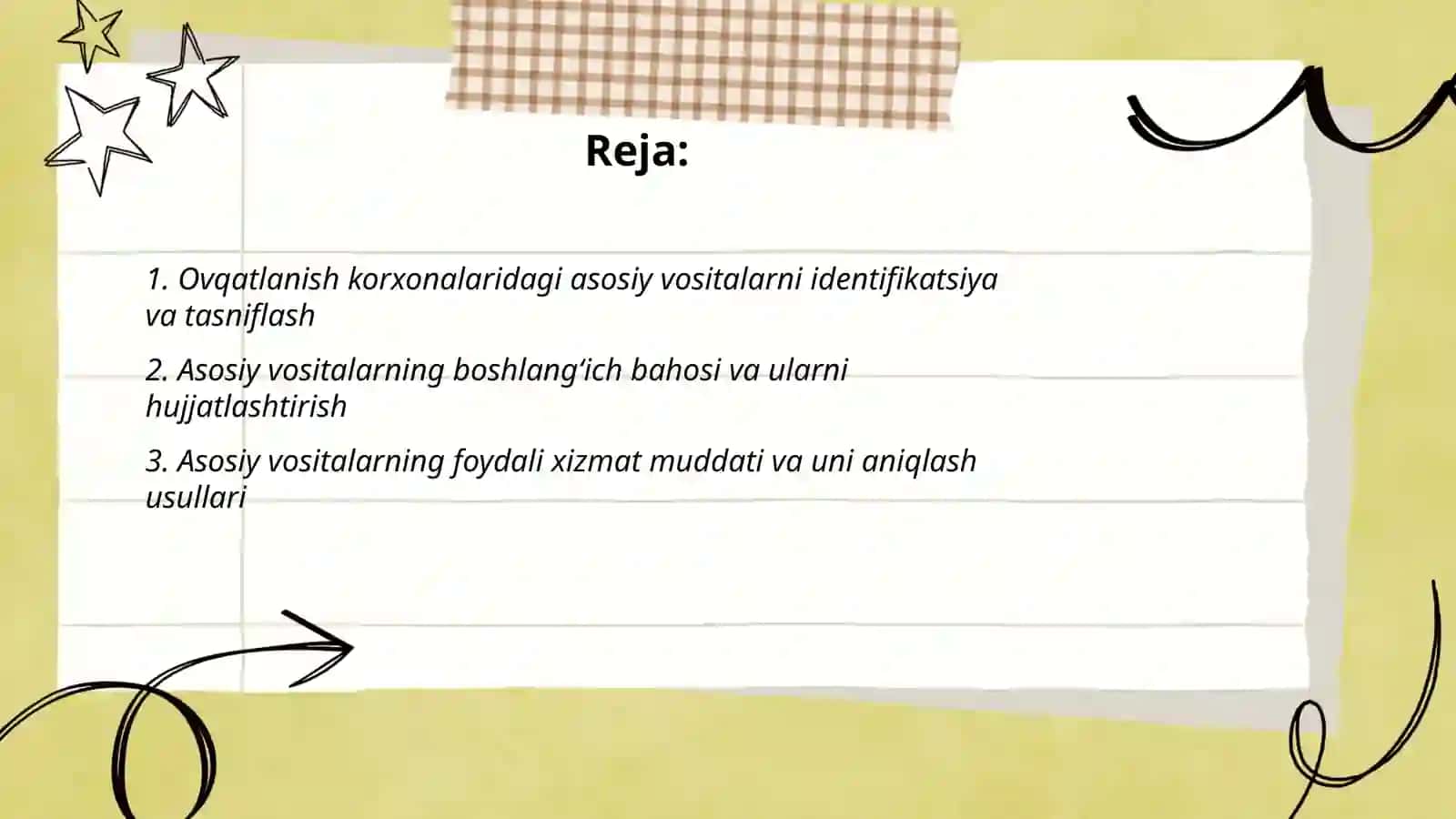 Ovqatlanish korxonalarining asosiy vositalarini baholash, eskirishini hisoblash va ta’mirlash 2