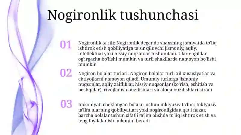 Imkoniyati Cheklangan Bolalarning Bolalar Turlari Va Ularni Inklyuziv TaʼLimga Jalb Etish 2
