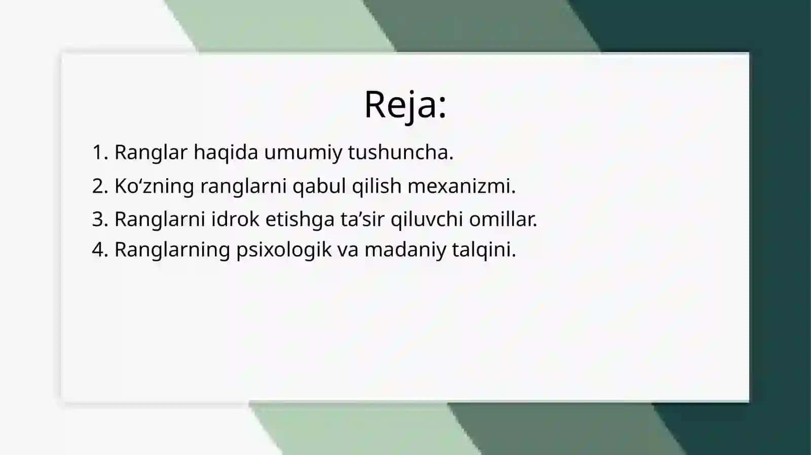Ranglarhaqida umumiy tushuncha 2