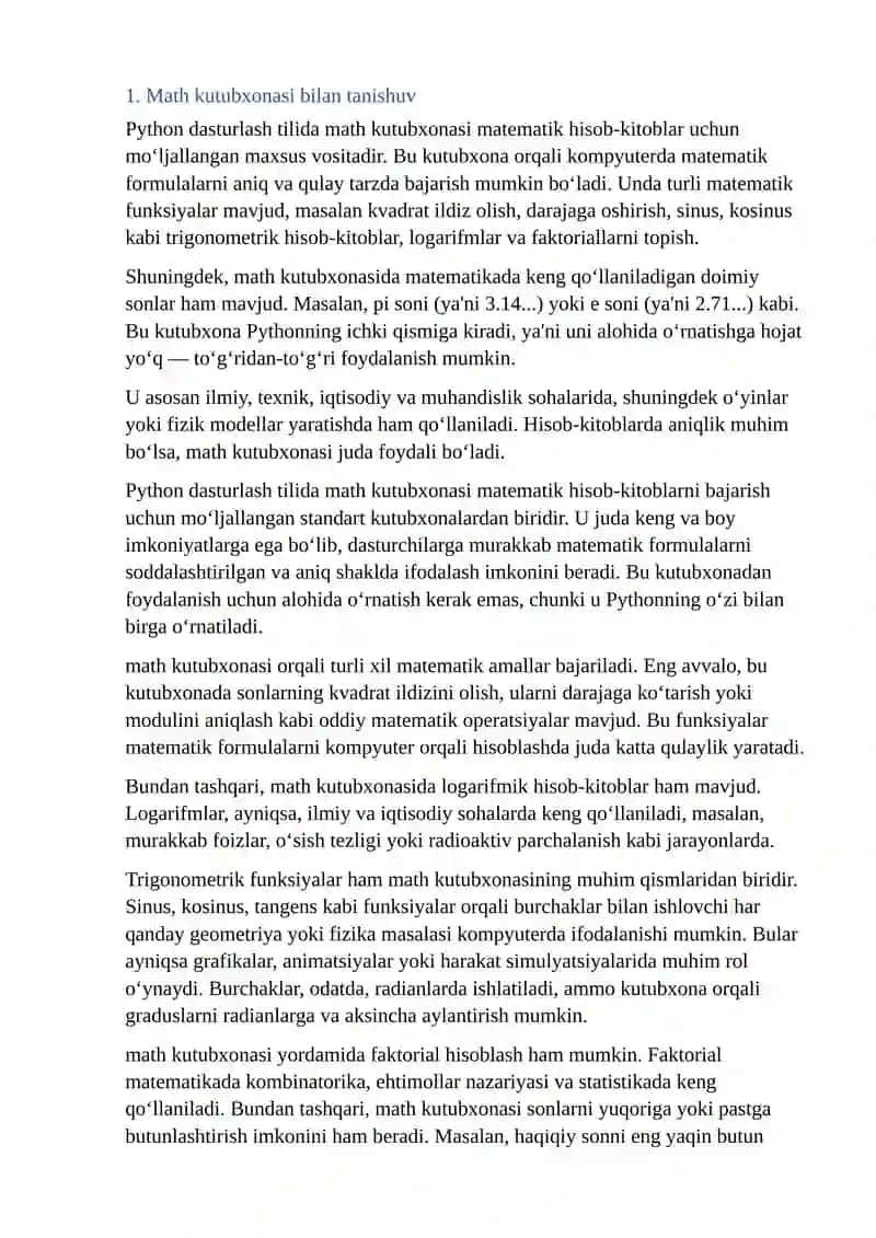 Python Dasturlash Matematik Funksiyalar 2
