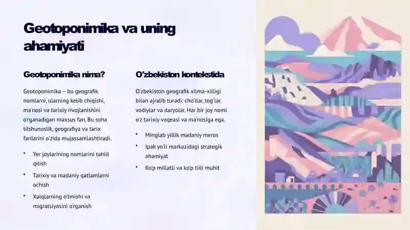 Geotoponimika faniga O'zbek olimlarini qo'shgan xissalari 2