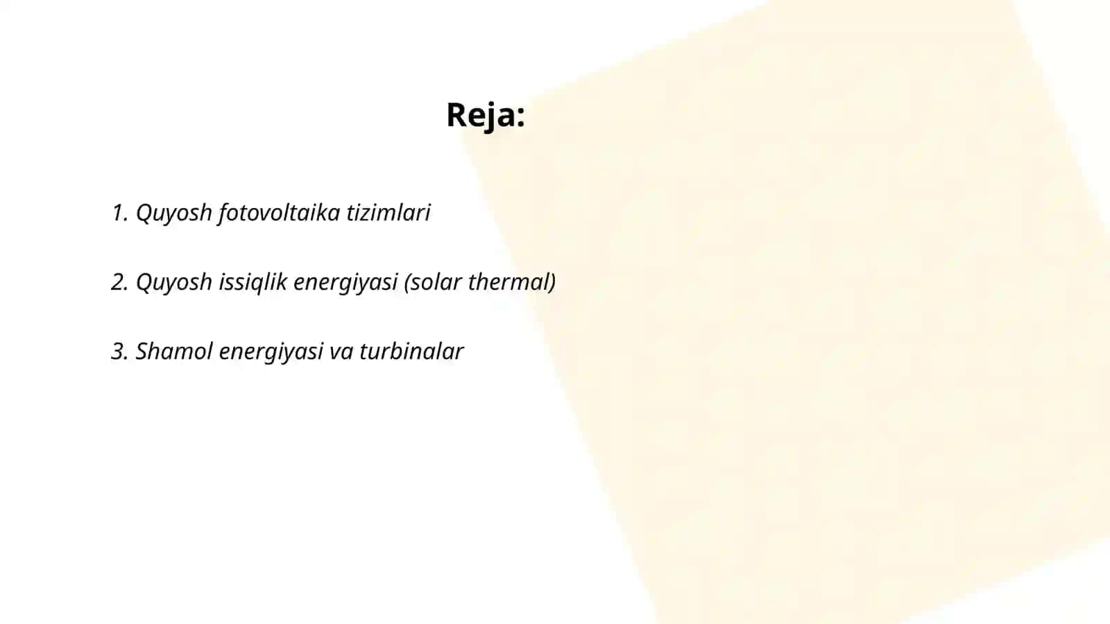 Quyosh fotovoltaika tizimlari 2