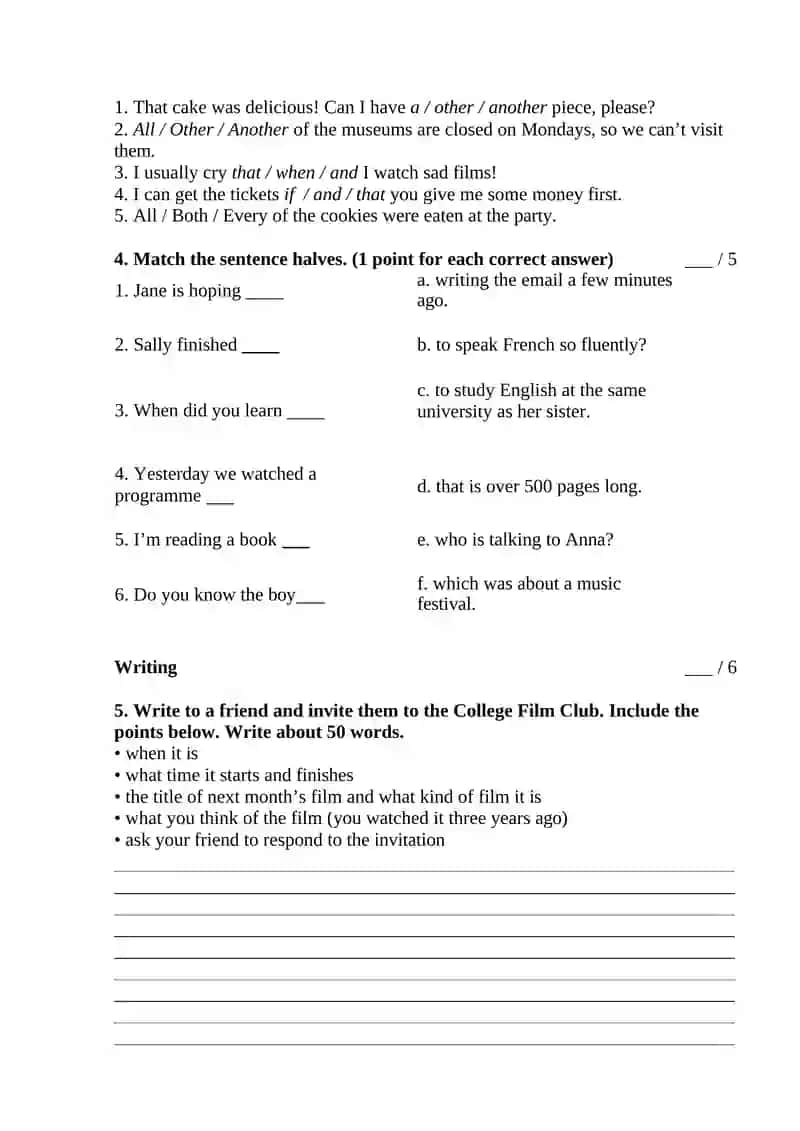 Cambridge Prepare second edition Grade 9 Unit 10-15 Summative Assessment 2