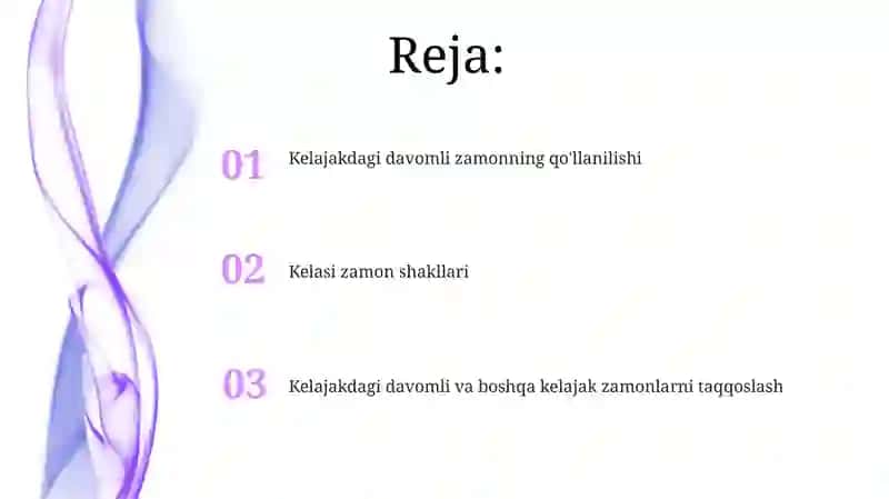Kelajakdagi davomli zamonning qo'llanilishi 2