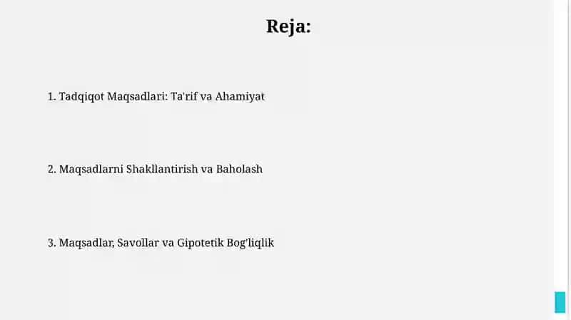 Maqsadlarni Shakllantirish va Baholash 2