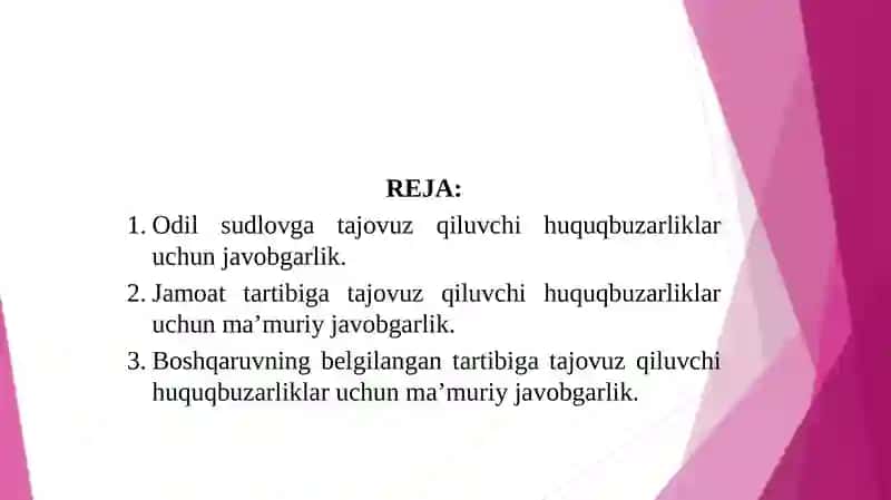 Odil sudlovga tajovuz qiluvchi huquqbuzarliklar uchun javobgarlik 2