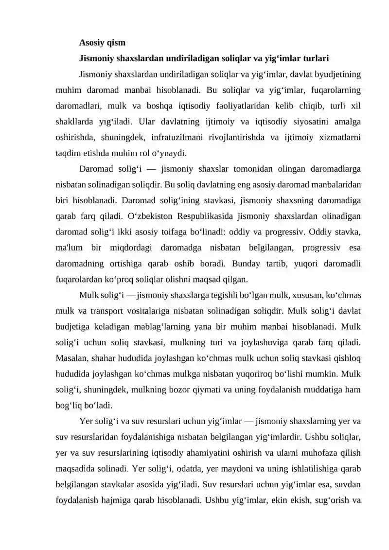 SOLIQ TO‘LOVCHI JISMONIY SHAXSLARDAN UNDIRILADIGAN SOLIQLAR VA YIG‘IMLAR HISOBINI YURITILISHI 2