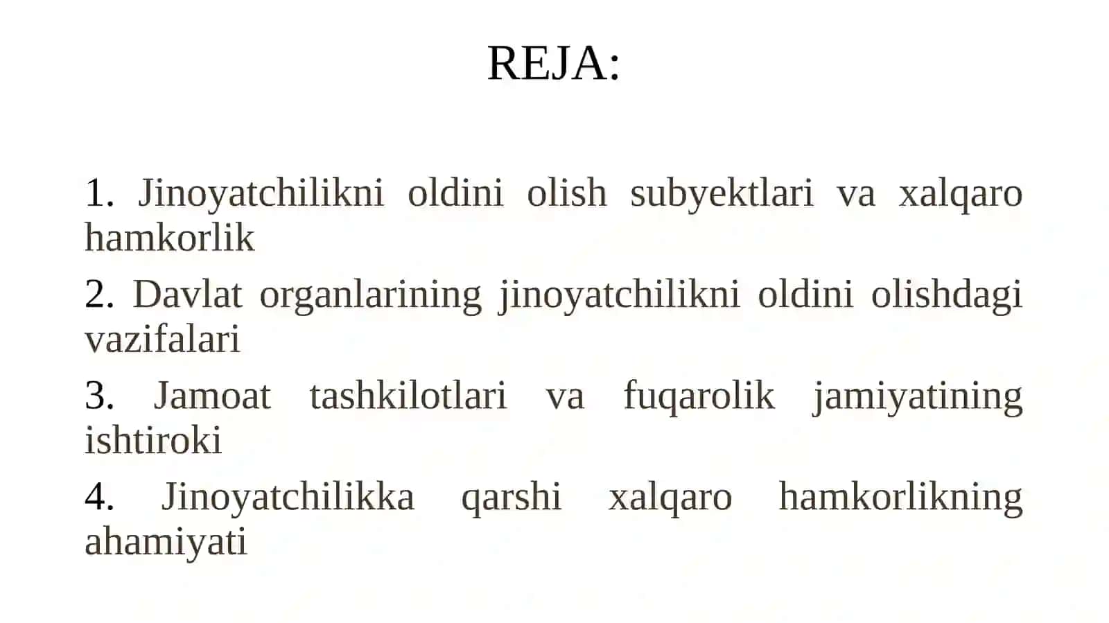 JINOYАTСHILIKNING OLDINI OLISH SUBYEKTLАRI HАMDА JINOYАTСHILIKKА QАRSHI KURАSHDА XАLQАRO HАMKORLIK 2