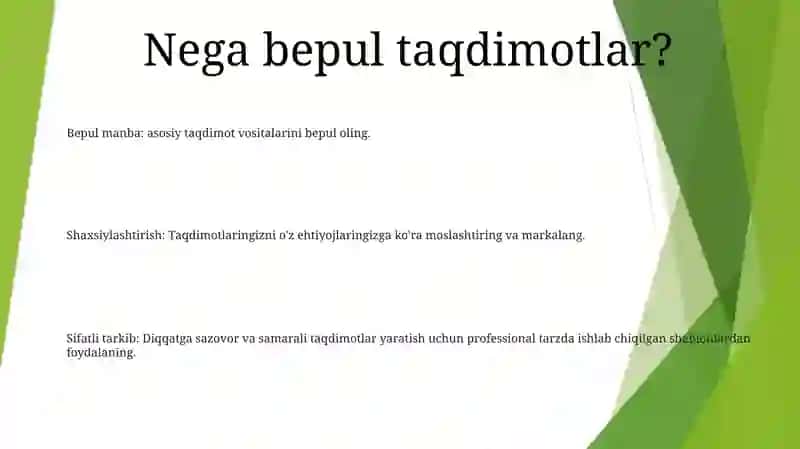 Tekin Taqdimotlar 2