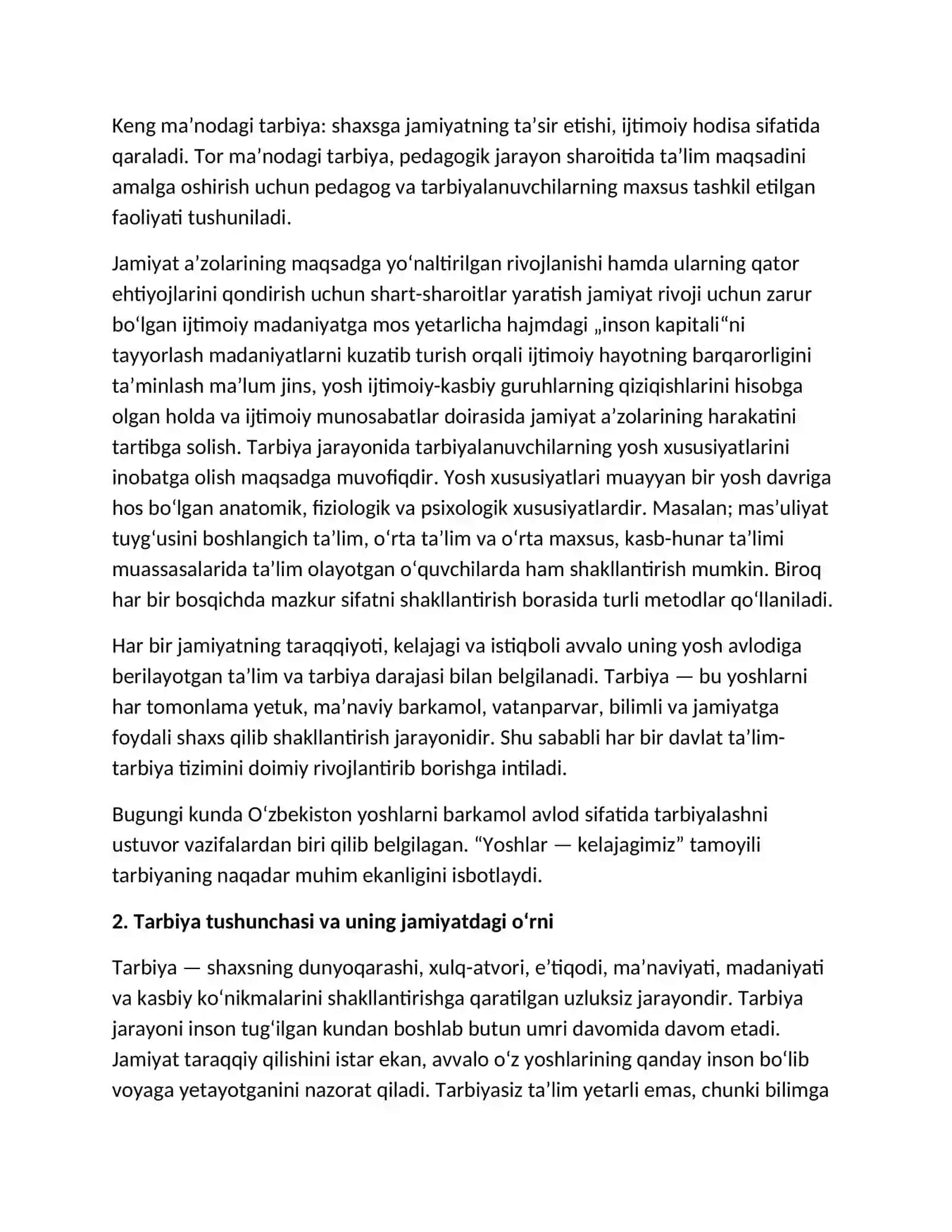 Tarbiyaning maqsad va vazifalari 2
