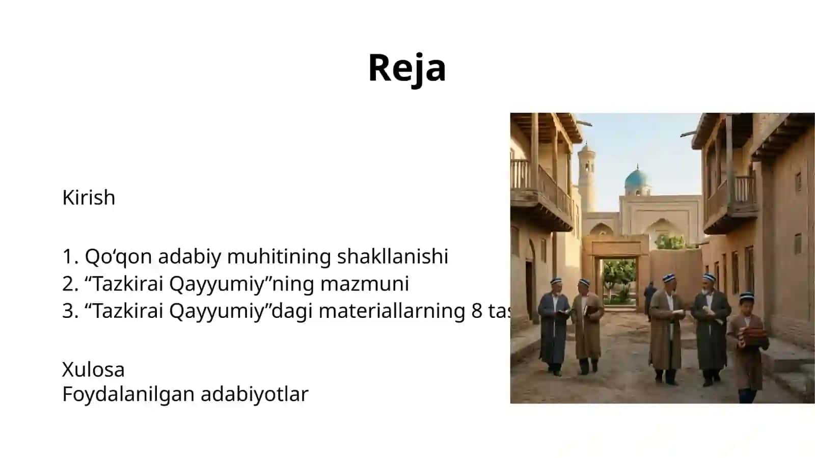 Qo'qon adabiy muhiti. "Tazkirai Qayyumiy"dagi materiallar 8 tasnifi 2