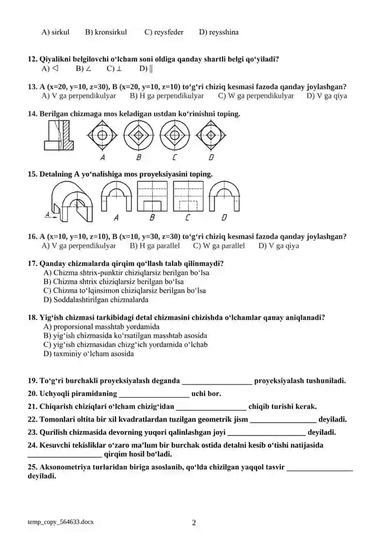 Chizmachilik test 2