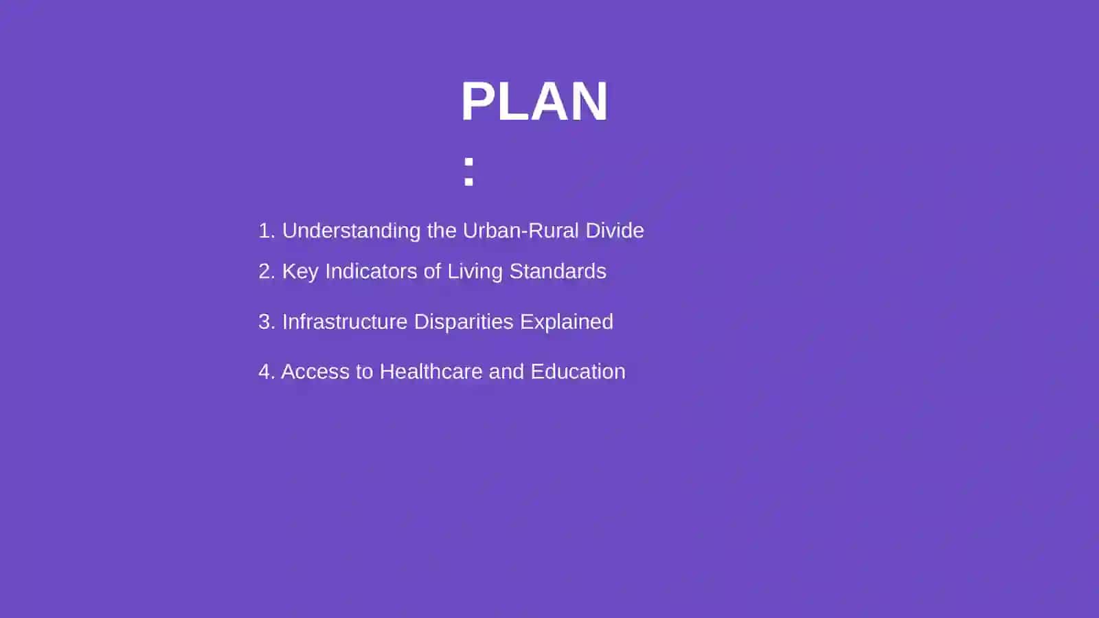 The Urban-Rural Divide: Living Standards and Infrastructure in English speaking countries 2