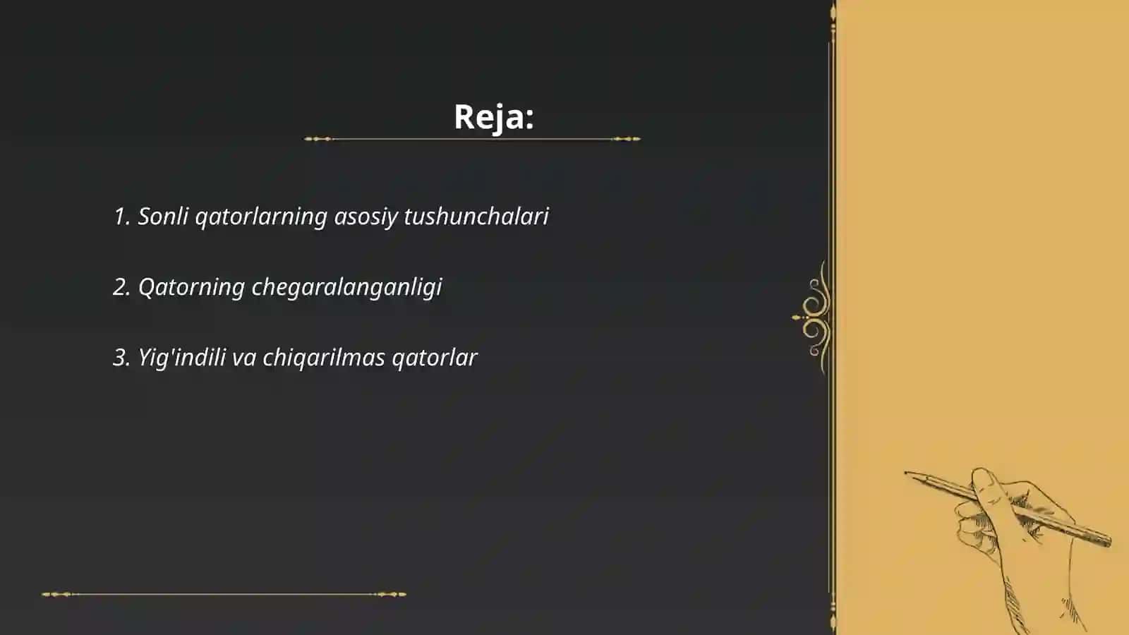 Sonli qatorlar mavzusi 2