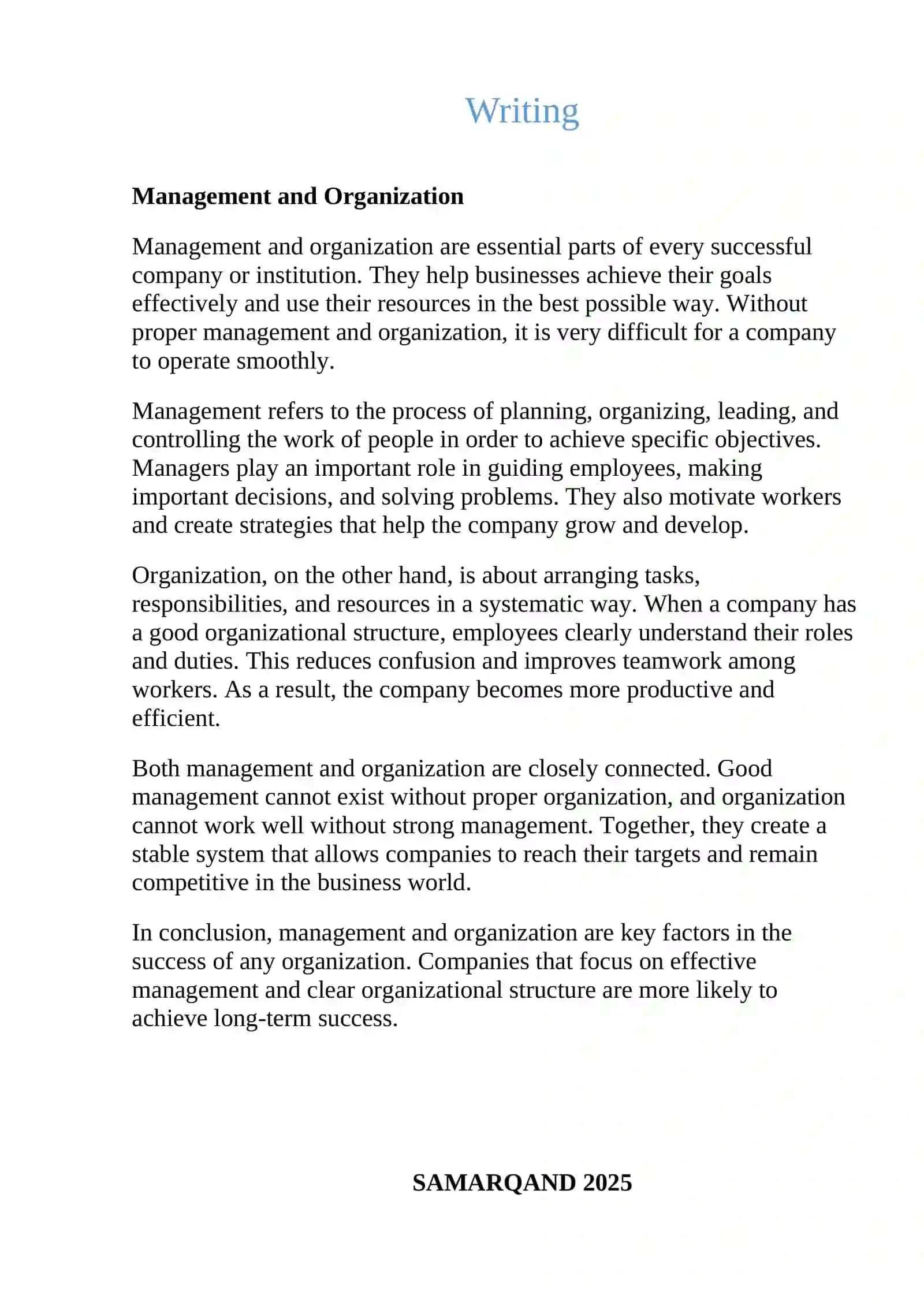 Management and organization 2