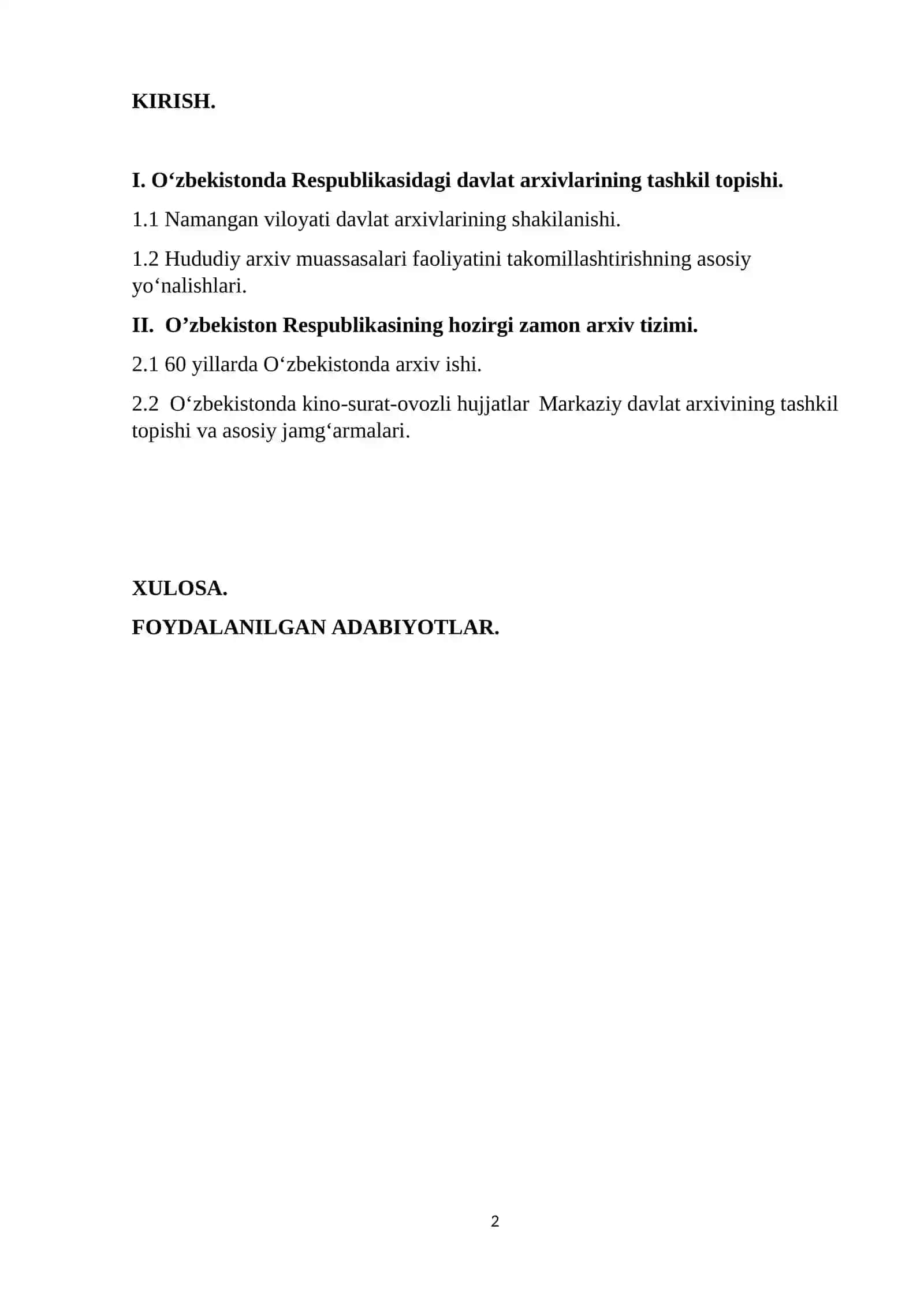 Namangan viloyati davlat arxivining shakllanishi tarixi 2