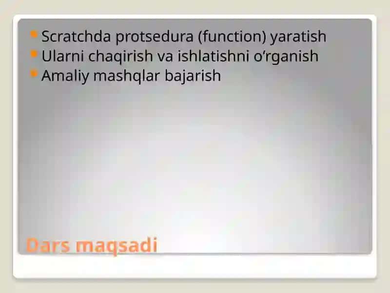 Scratchda protseduralar bilan ishlash 2