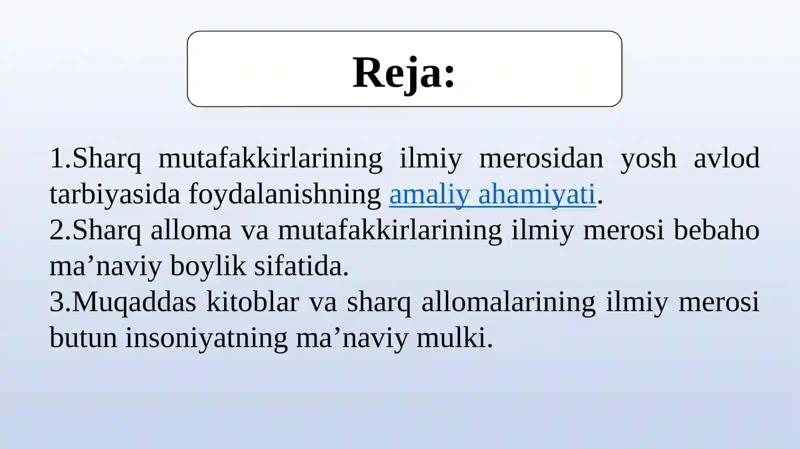 Muqaddas kitoblar va sharq allomalari ma’naviy merosining barkamol shaxsni tarbiyalashdagi ahamiyati 2