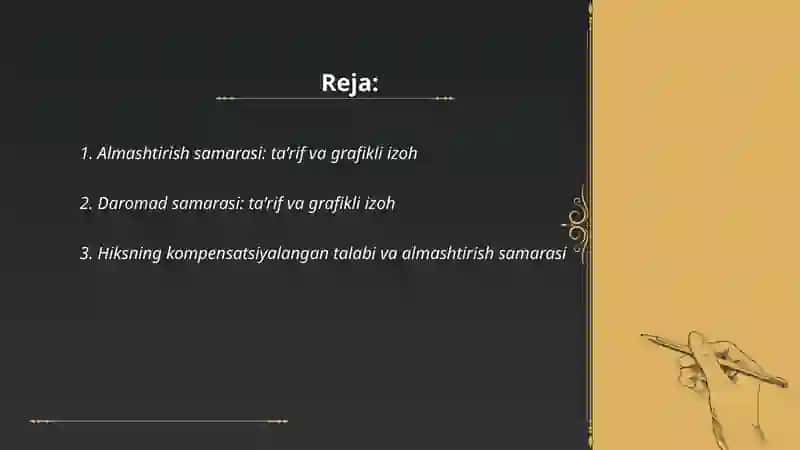 Almashtirish va daromad samarasi 2