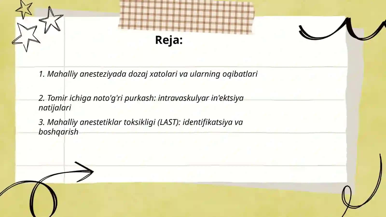 Mahalliy anistiziya xato va asoratlari 2