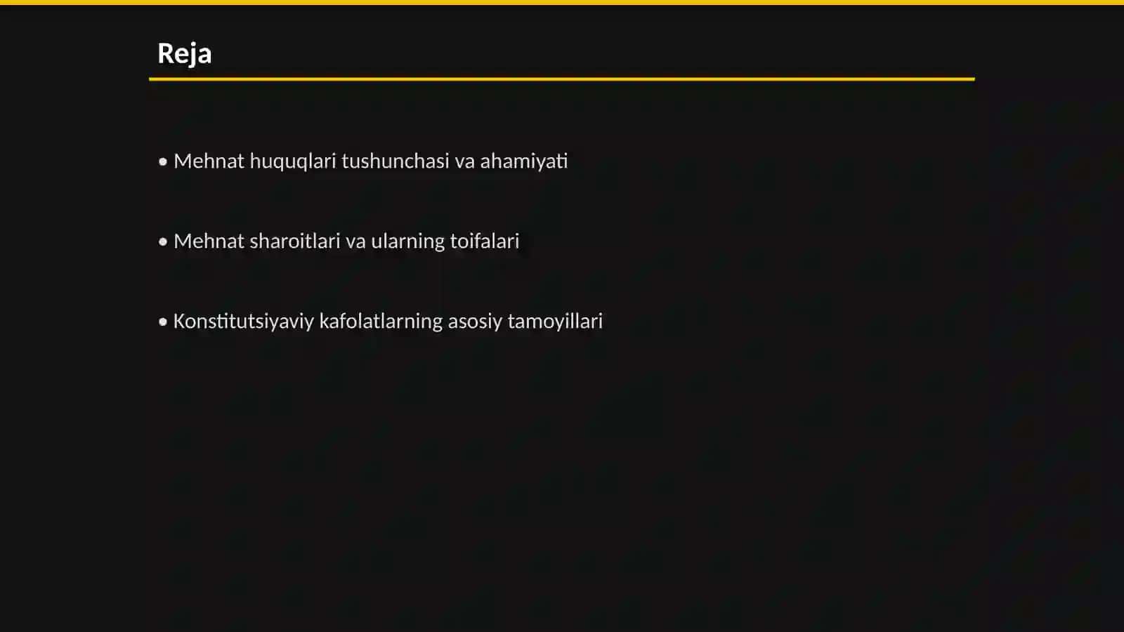 Mehnat huquqlari va mehnatning munosib sharoitlariga bo'lgan konstitutsiyaviy kafolatlar 2