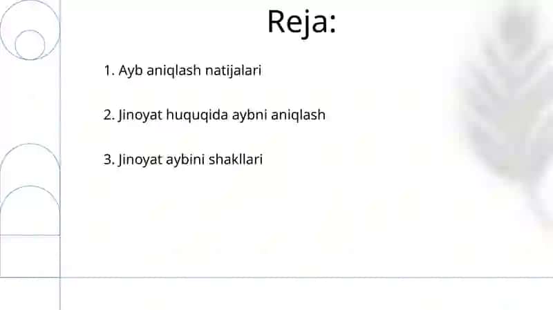 Jinoyat huquqida ayb tushunchasi va unung shakllari 2