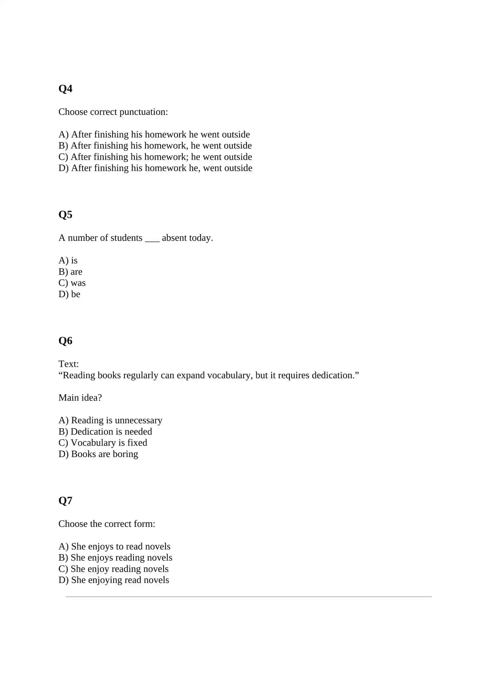 SAT STYLE TEST WITH ANSWERS 2