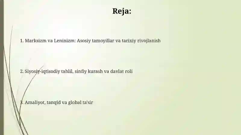 Marksizm va Leninizm: Asosiy tamoyillar va tarixiy rivojlanish 2