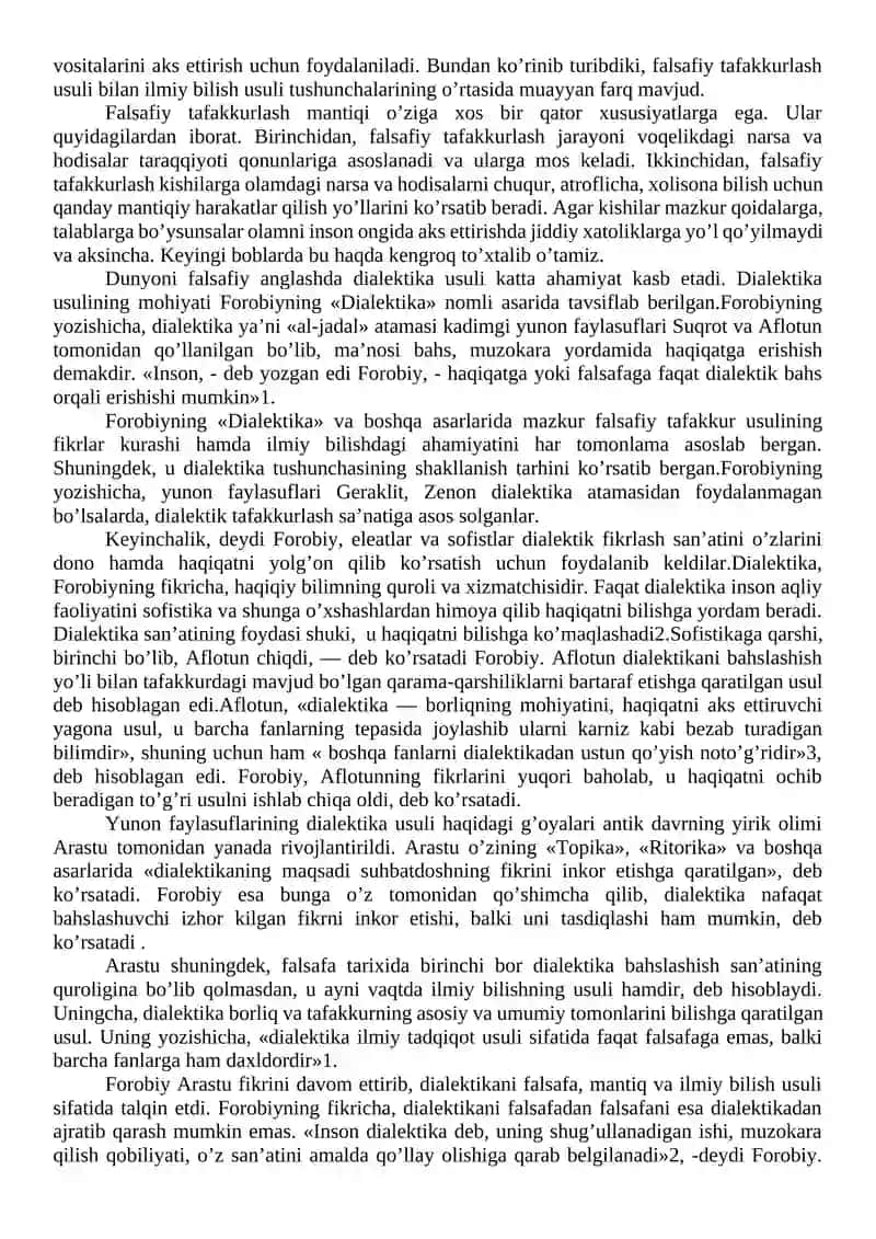 Falsafaning metod, qonun va kategoriyalari 2