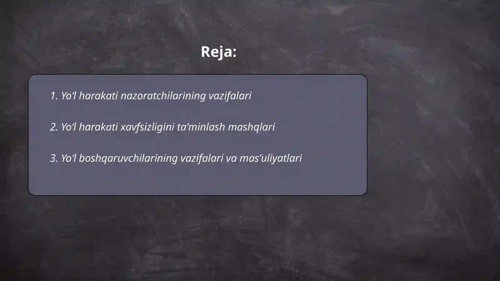 Yoʻl harakati nazoratchilari va boshqaruvchilarining maqsadi va tasnifi 2