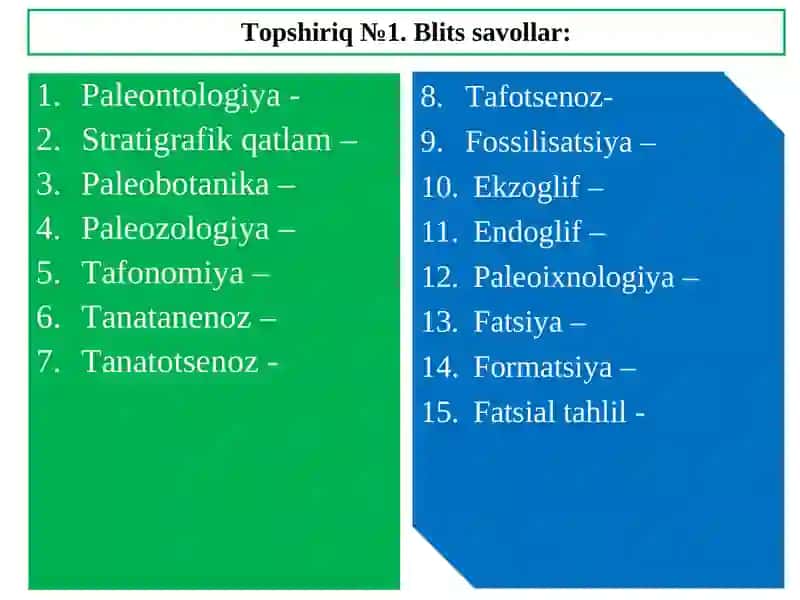Paleontologiya fani haqida tushunchalar 2