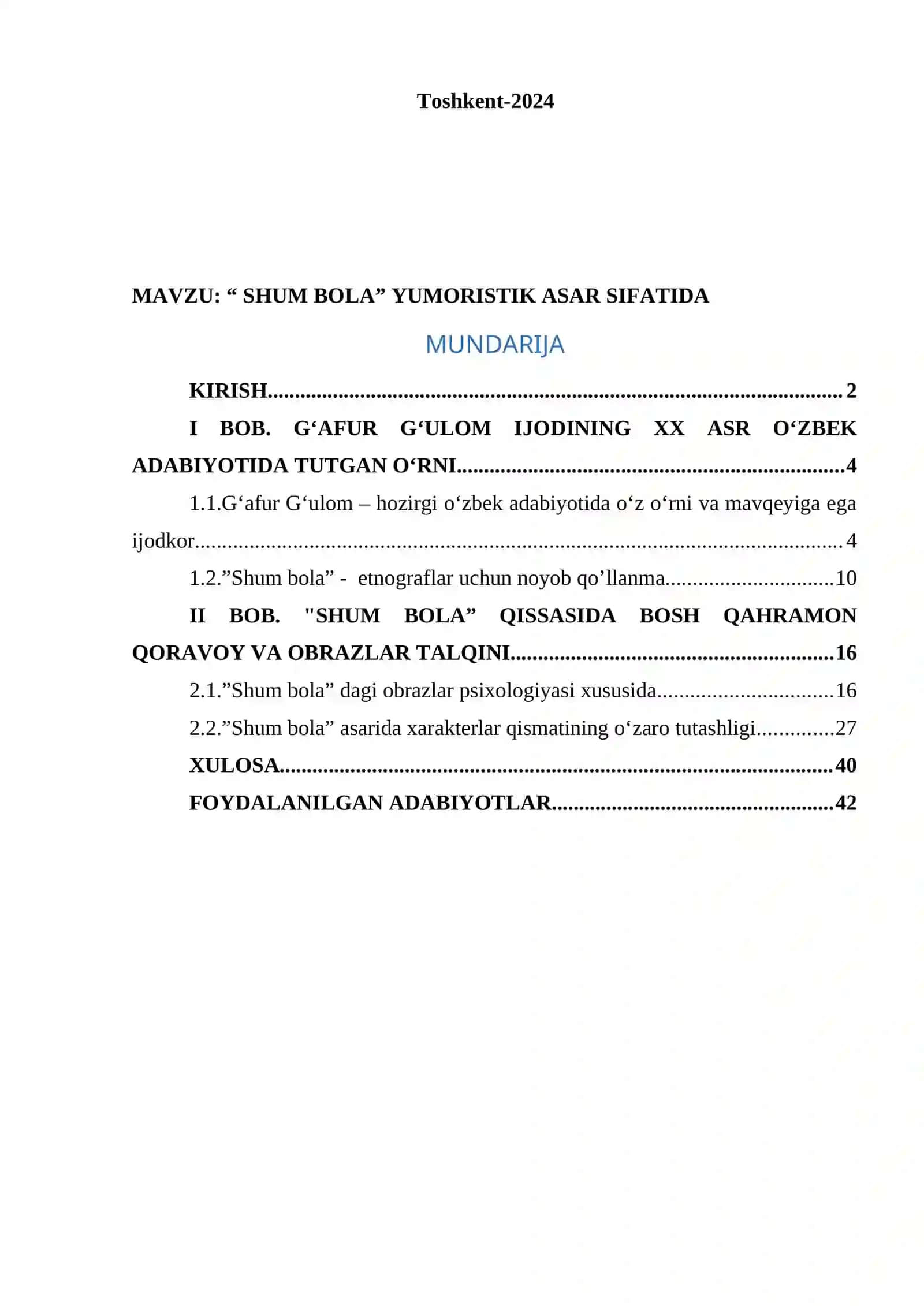 SHUM BOLA YUMORISTIK ASAR SIFATIDA 2