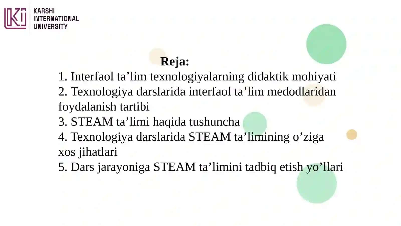 Interfaol usullar texnologiyada STEAM ta'limi 2