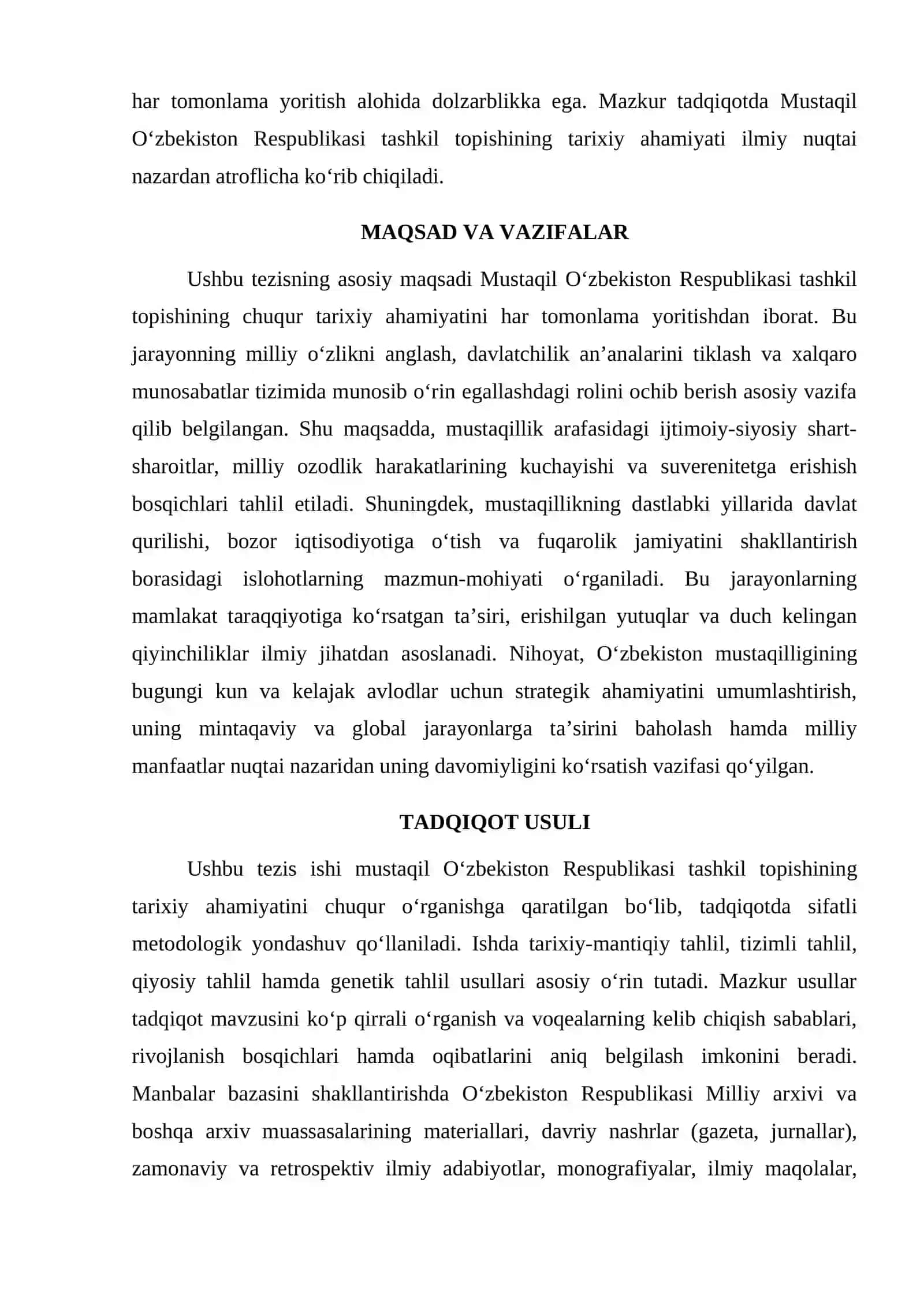 MUSTAQIL O‘ZBEKISTON RESPUBLIKASI TASHKIL TOPISHINING TARIXIY AHAMIYATI 2