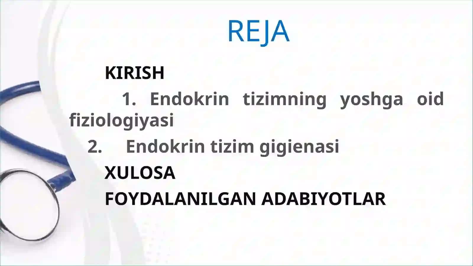 "ENDOKRIN TIZIMINING YOSHGA DOIR
FIZIOLOGIYASI VA GIGIENASI 2
