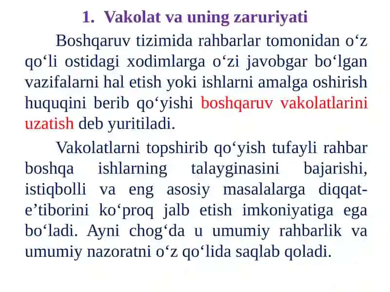 BOSHQARUV VAKOLATLARI 2
