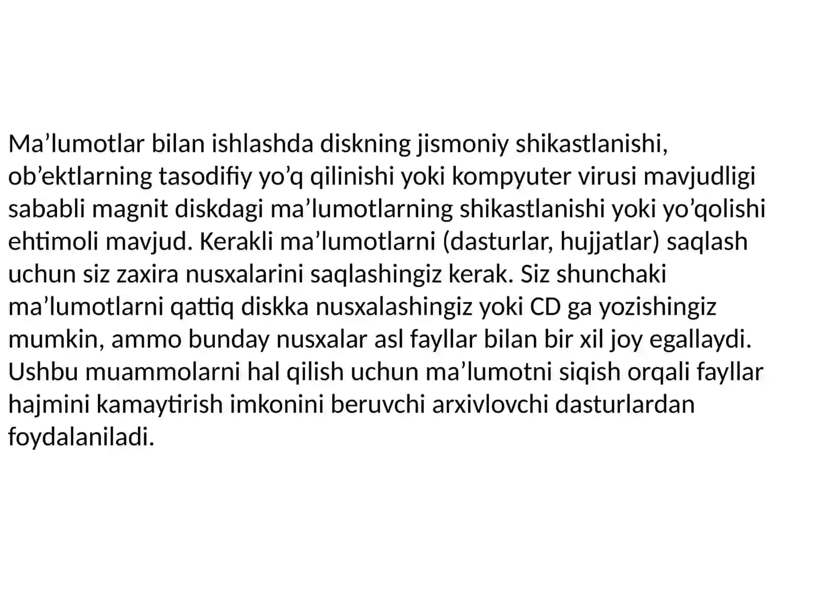Tibbiyot axborotlarini arxivlash usullari 2