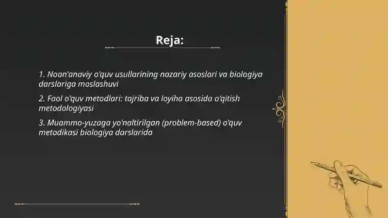 Biologiya darslarida noan'anaviy metodlarni qoʻllash metodikasi 2