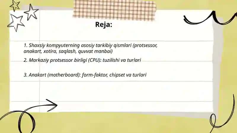 Shaxsiy kompyuter tuzilishi va uning turlari 2