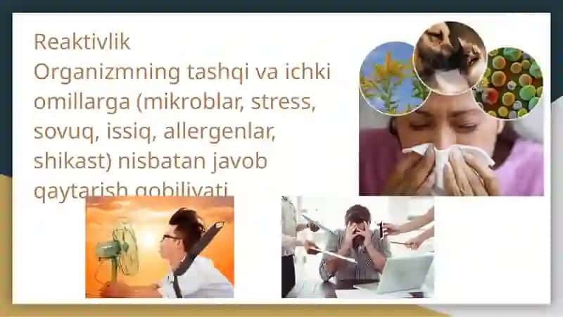 Reaktivlik va rezistentlikning shakllaniishida nerv va endokrin sistemasining roli. 2