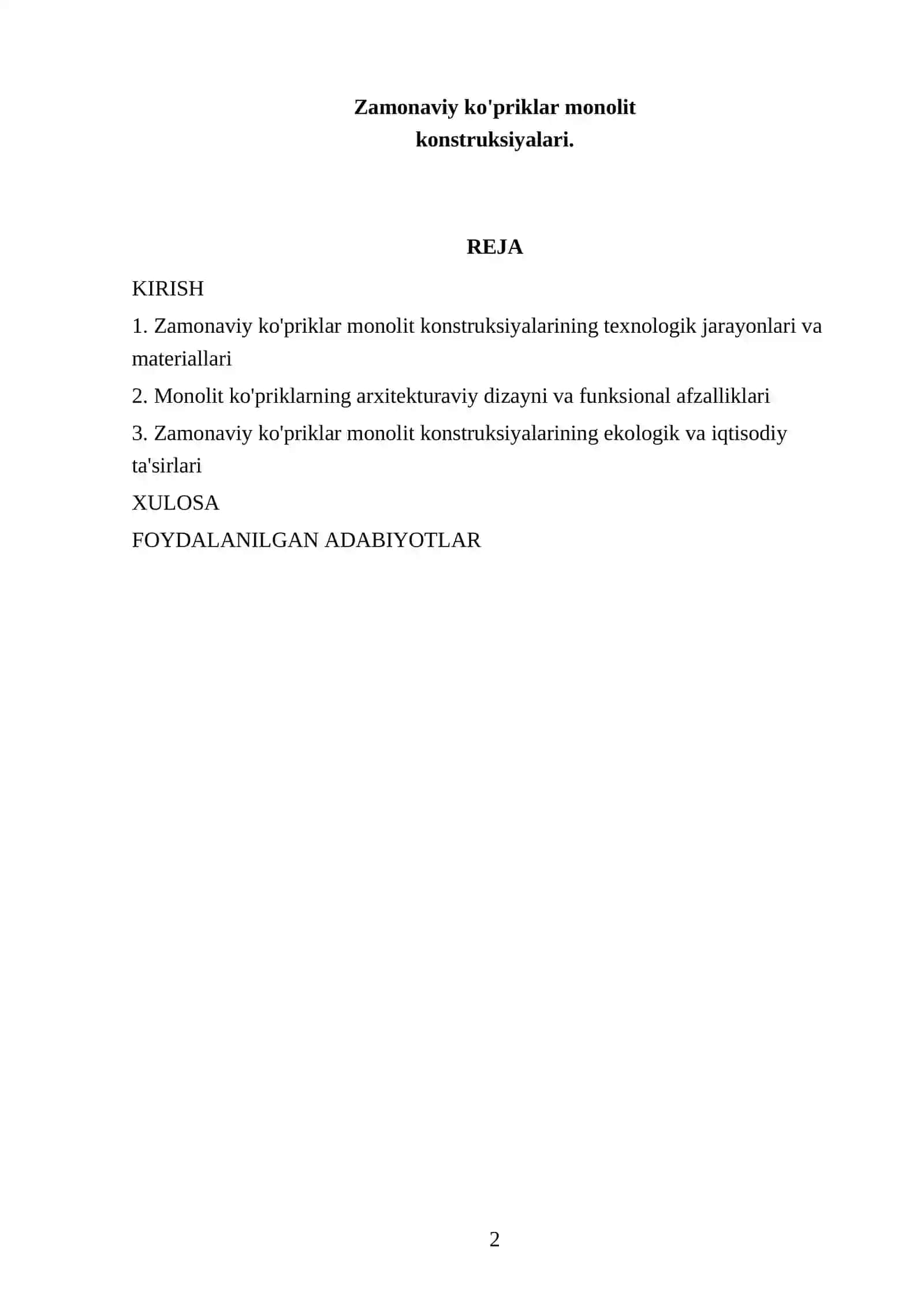 Zamonaviy ko'priklar monolit konstruksiyalari 2