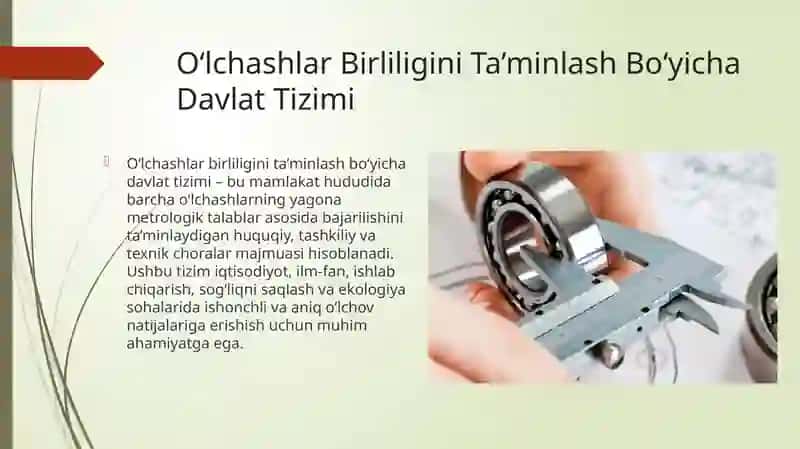 O'lchashlar birliligini ta'minlash bo'yicha davlat tizimi 2