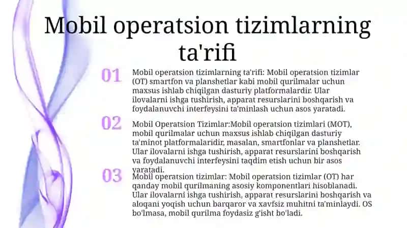 Mobil Operatsion Tizimlar 2